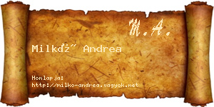 Milkó Andrea névjegykártya