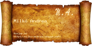 Milkó Andrea névjegykártya